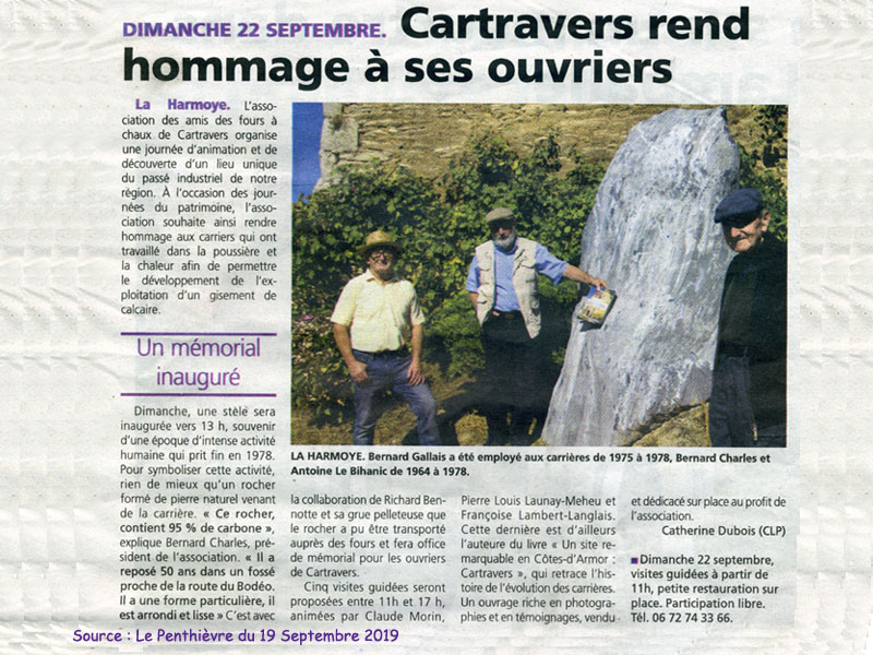 Inauguration Stèle Cartravers